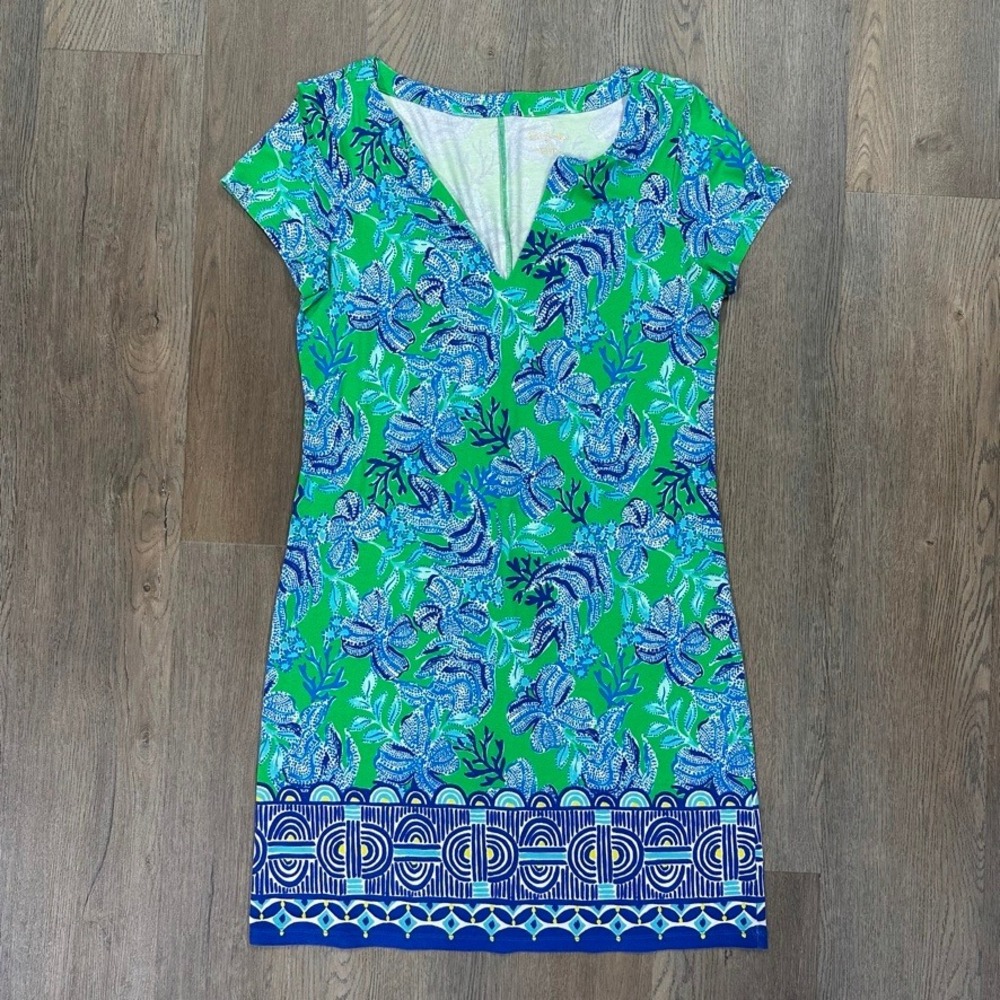 Lilly Pulitzer Sophiletta Dress Keepin It Reel Knit Cabana Green Size Medium